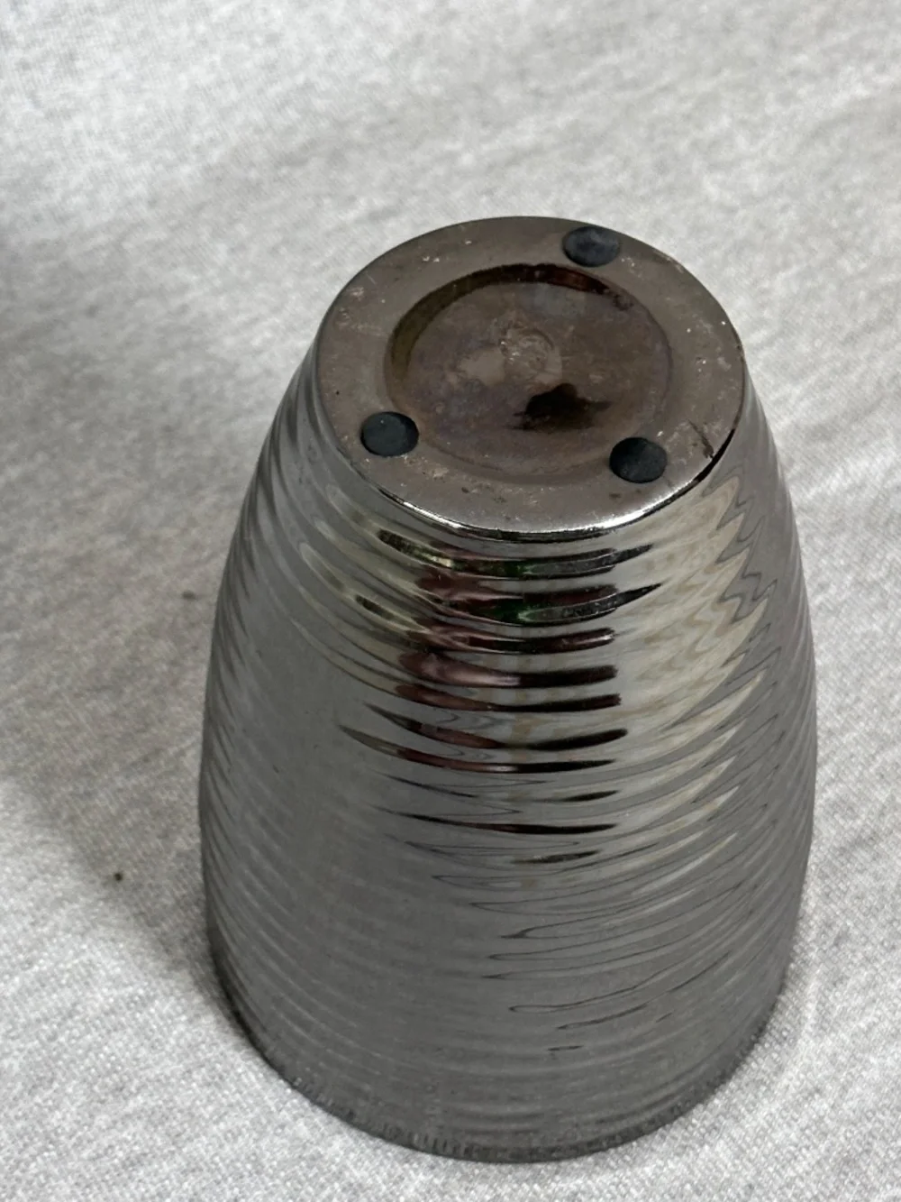 West Elm Ribbed Metallic Ceramic Cylinder Vase